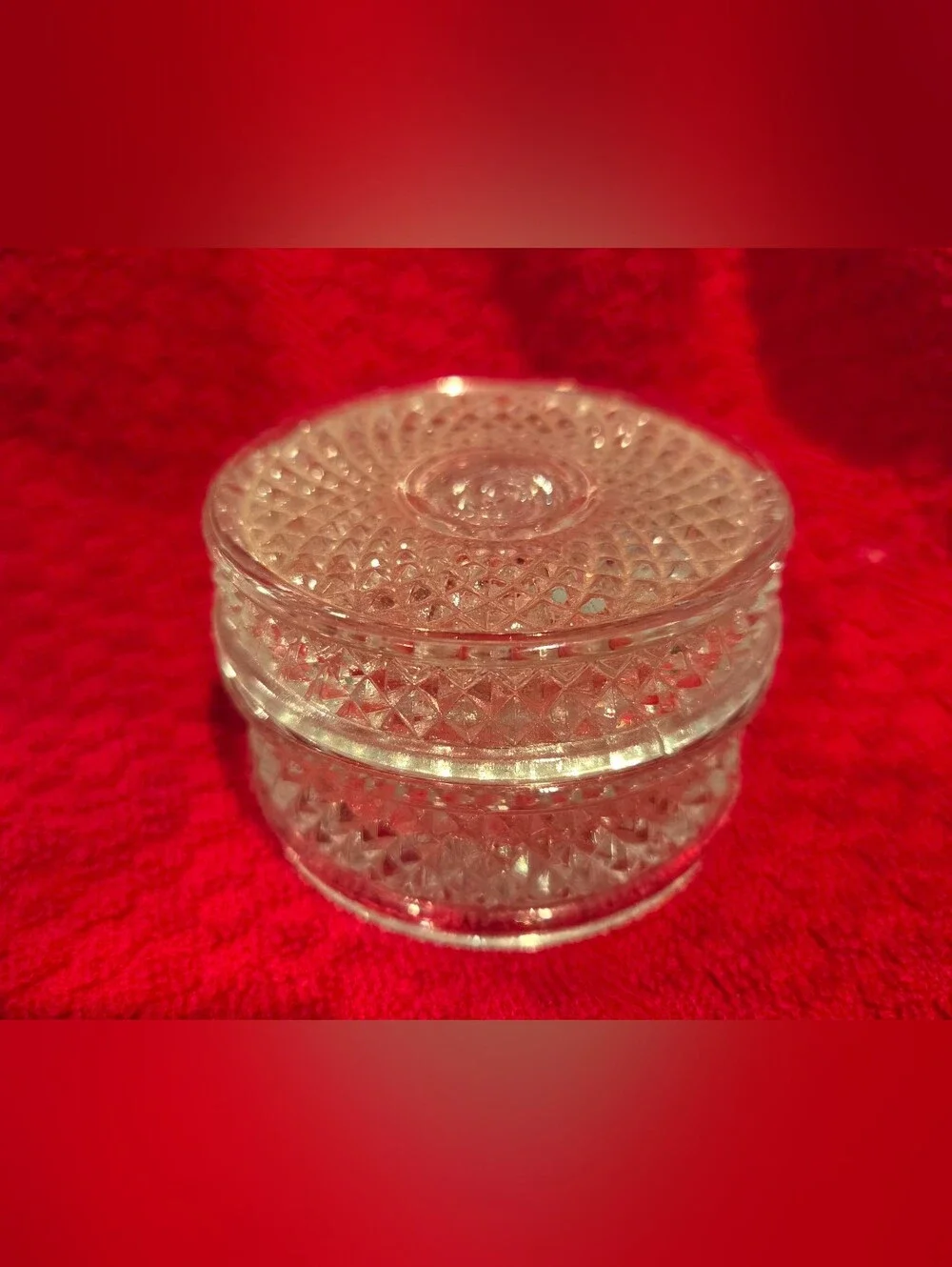 Cambridge Glass Vanity Powder Box Or Trinket Box